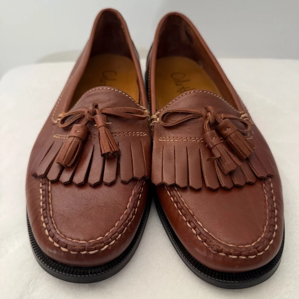 Cole Haan Size 10 Brown Leather Kiltie Tassel Loafers - Classic Preppy Loafer